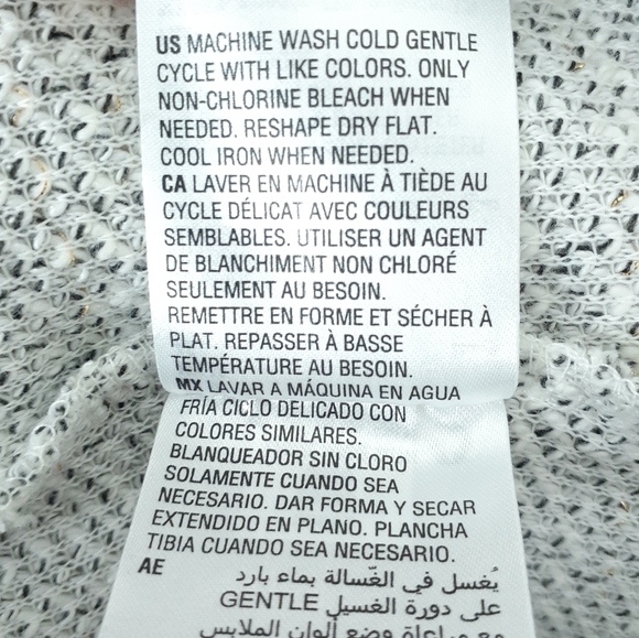 Style & Co Hooded Top V-Neck Black Ivory Gold I - Picture 7 of 7